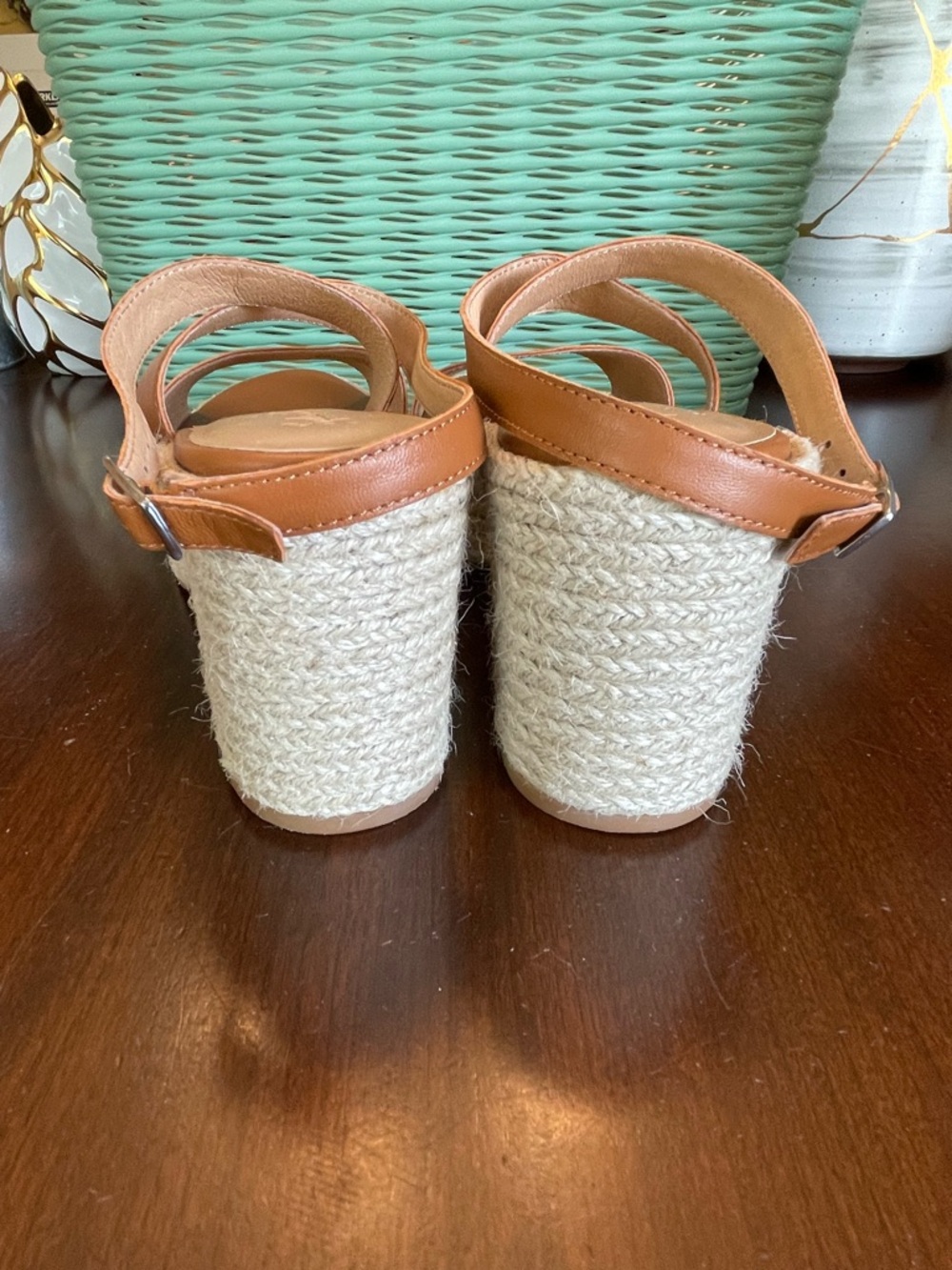 NWOT SPLENDID Bowie Wedge Sandals, Caramel - SZ 8.5 - Picture 5 of 6